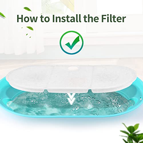 Cat Water Fountain Filters For Capsule 71Oz/2.1L Bpa-Free Cat Pet Fountain,Pack Of 8 Replacement Filters With 8 Pre-Filter Sponges #TOP3