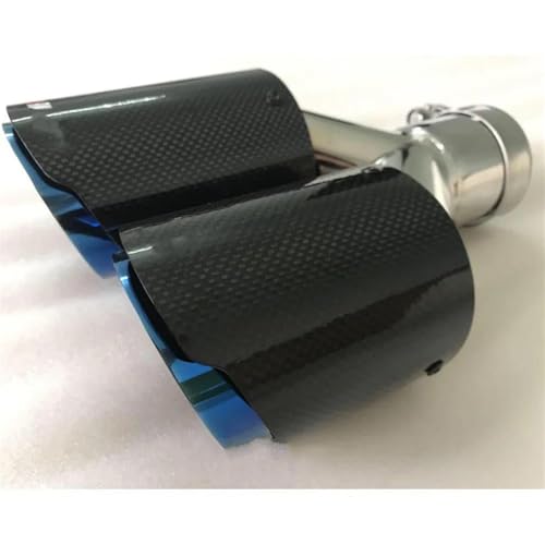 Tuyaux d'échappement voiture double bleu embout silencieux universel 63-115mm