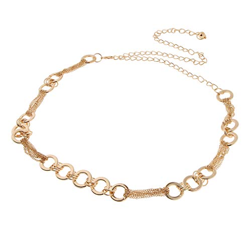 yotijar Cinto Da Moda Feminino com Anel de Vedação Polido E Elos de Metal com Corrente
