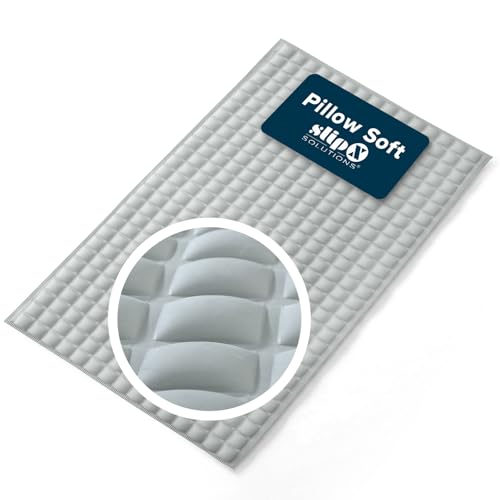 SlipX Solutions Pillow Top Cushioned Bath Mat, Non Slip Comfort Underfoot, 700 Air-Filled Pillows, Soft Shower Mat, Strong Suction Cups, Gray, 27" x 15"