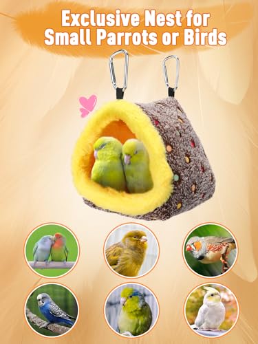 MEWTOGO-Winter-Warm-Bird-Nest-House-Bird-Bed-for-Cage-with-Mat-Hanging-Hammock-Shed-Hideaway-Hut