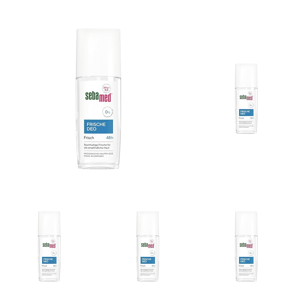Sebamed Deo-Spray, Frische Deo Frisch 75 ml, mit 48 Stunden Wirkung, ohne Aluminiumsalze, nachhaltige Frische für die empfindliche Haut, hinterlässt keine weißen Rückstände (Packung mit 5)