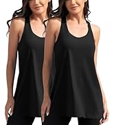 TAIPOVE Racerback Workout Extra Long Tank Tops for Women Loose Fit Basic Tunic Athletic Yoga Shir...