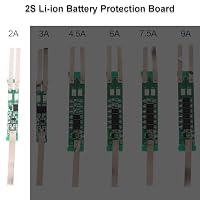 Youmile 10 Stück 2S 7,4V 18650 Schutzplatine 2A BMS Li-Ionen-Akkuschutzplatine mit Schutz vor Überladung, Tiefentladung, Überstrom und Kurzschluss, inklusive Nickelstreifen-Lademodul – Ansicht 2