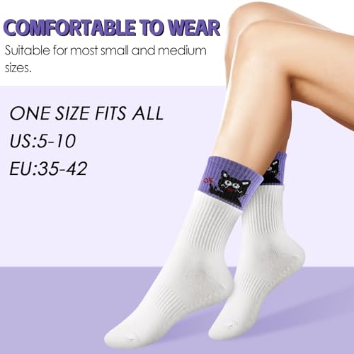 Women's Pilates Grip Socks for Hospital Yoga Workout, Ballet, Gym Sports Non-Slip Socks.4