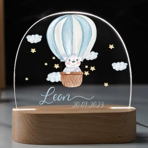 Personalized LED Night Light for Children – Custom Acrylic Lamp with Name & Date, Ideal Gift for Boys and Girls, Nursery Décor for Baby Showers and Birthdays Christmas Gift Original Children's Bedroom