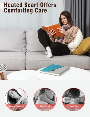 Heated Scarf for Women and Men With Portable Rechargeable Battery, Electric Neck Scarf for Cold Weather Winter4