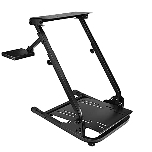 PNKKODW Steering Wheel Stand, Racing Wheel Stand Peak and Angle Adjustable Racing Simulator for Logitech G25, G27, G29 Wheel and Pedals Not Included
