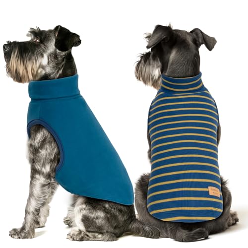 KYEESE 2Pack Dog Sweater Warm Pets Coats Soft Dog Sweaters for Small Dogs Male Stretchy Dogs Clothes Turtleneck Small Pet Sweaters Pullover Pets Sweatshirt
