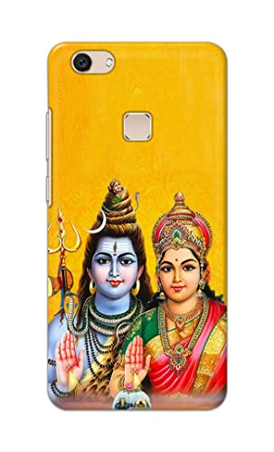 Image of PRINTFIDAA Lord Shiva Parvati Yellow Background Printed Designer Hard Back Case Cover for Vivo V7 Plus /Vivo Y79 / Vivo Z10 (5.99 inch) -(SF) MVN1008