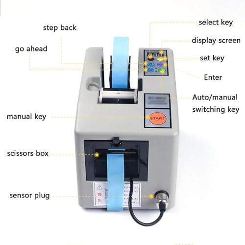 Dispenser automatico di nastro con display, doppia modalità e funzione di memoria, ideale per imballaggi efficienti in uffici e fabbriche