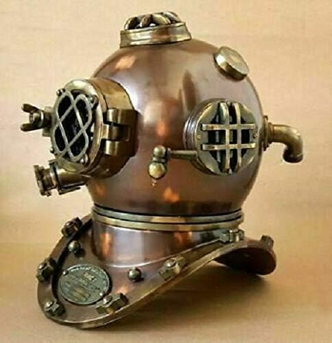 Antique Heavy Diving Helmet Bronze Us Navy Mark V Marine Scuba Divers Helmet 18