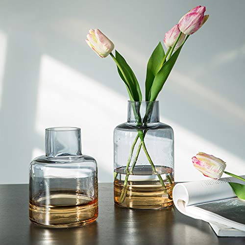 AOYANQI-Bloemstuk Side Table Vaas, Amber And Living Room Vaas grijze stiksels Vaas Heavy Glasvaas Rose tulpenvaas Wedding, 5 Styles Tafeldecoraties (Size : 15 * 15 * 25CM) - Afbeelding 5