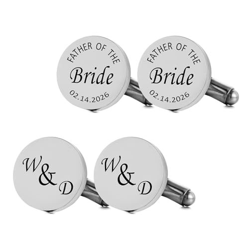 2 pares de mancornas personalizadas para hombres en acero miniatura 1
