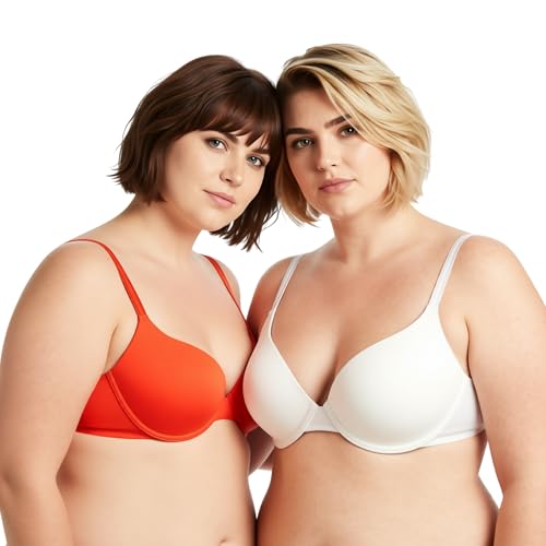 Soutien-gorge à armatures Curve Muse 125C, lot de 2 ivoire et flamme élégant