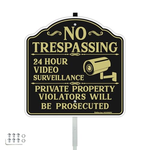 Panneau de surveillance vidéo anti-intrusion réfléchissant 30x30 cm pour dissuader les rôdeurs