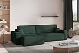 Schlaffunktion: Die großzügige Liegefläche von 230 x 140 cm bietet Schlafkomfort wie ein Doppelbett und verwandelt das Ecksofa in Sekundenschnelle in ein gemütliches Gästebett.