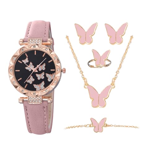 Generisch Coffret cadeau pour femme avec montre et bijoux, coffret cadeau pour femme, ensemble de bijoux, collier, bague et boucles d'oreilles pour femmes et...