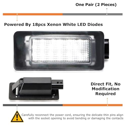 Ijdmtoy 75-078-WHITE Oem-Fit 3W Full Led License Plate Light Kit Compatible With 2019/2020-Up Nissan Altima Sentra Versa Rogue, Powered thumb #1