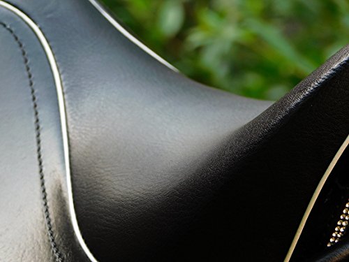 Foto von Tysons Breeches B- Ware Ledersattel Monoblatt Sattel 15 Zoll Minishetty Shetty Leder + Glitzer + Lack Dressursattel Ponysattel Strass (15 Zoll, Schwarz Weiß)
