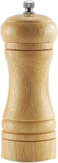 Manual Wooden Pepper Mills Shaker Salt and Pepper Grinders Set Adjustable Coarseness Pepper Mill Refillable Salt Grinder with Ceramic Rotor Log Color