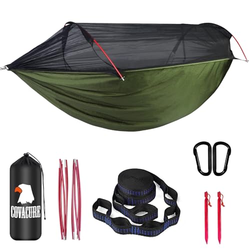 COVACURE Hängematte Outdoor Hängematte mit Moskitonetz - 200kg...