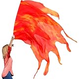 Wuchieal Consuming Fire Worship Flags, Holy Fire Worship Flag, Holiness Church Praise Dance Flags (Red&Yellow, Large)