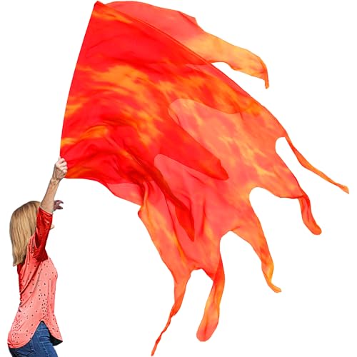 Wuchieal Consuming Fire Worship Flags, Holy Fire Worship Flag, Holiness Church Praise Dance Flags (Red&Yellow, Large)