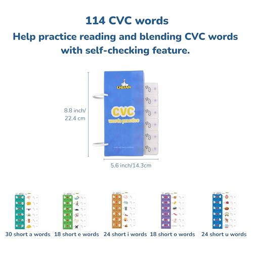 Image of CHEFAN CVC Word Spelling Games, Phonics Flash Card Sight Word Games, Preschool Kindergarten Learning Activities, Montessori Educational Toy Gift for 3 4 5 6 Year Old Kids