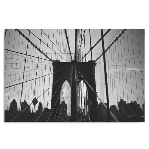 Póster de fotografía BOSKMS del horizonte de Nueva York en blanco y negro, 40 x 60 cm
