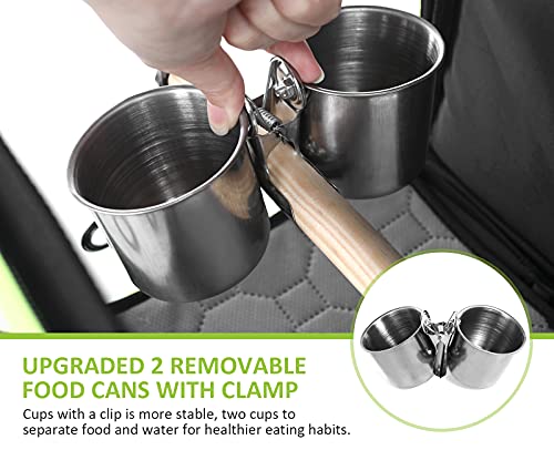 Pecute Bird Carrier Backpack, Parrots Bird Backpack With Visible Window, Adjustable Height Standing Perch, Feeding Cans, Waterproof Pads, Lightweight Foldable Birds Travel Cage For Hiking Camping #TOP4