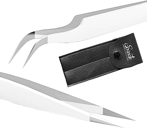 Eyelash Extension Tweezers for Classic & Volume Lashes, 2-Pack, White