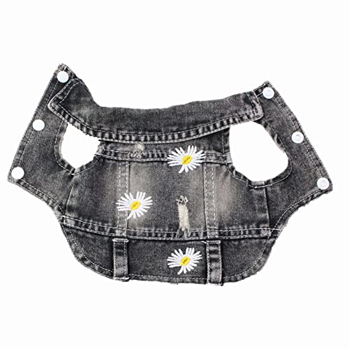 Yzhziir Dog Jean Jacket,Machine Washable Pet Clothes Puppy Denim T-Shirt Coat Small Medium Dogs Lapel Vests Classic Hoodies Clothing For Chihuahua Yorkies Cowboy Vest Dog Dress #TOP5