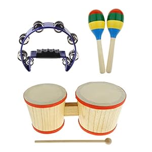 Generic Houten bongo drum rammelaar Maraca drum shaker speelgoed handslaginstrument