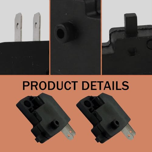 yorpyep Motorcycle Right Left Brake Light Switch, 2 Pin Upper Pump Brake Disc Brake Stop Switch, Waterproof and Heat-Resistant Modification Accessories, for Motorcycles Off-Road Vehicles (Black)