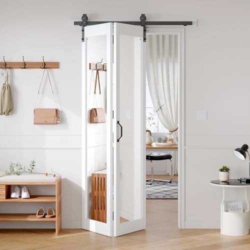 FREDBECK Bifold Mirror Closet Barn Door 42x84 Hardware Included,1 Panels by FREDBECK - Used condition - US$260.53