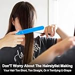 Professional Hair Styling Tools: DIY Layering and Trimming Kit with Clips, Guide for Bangs, Layers, Split Ends - Blue - Image 2