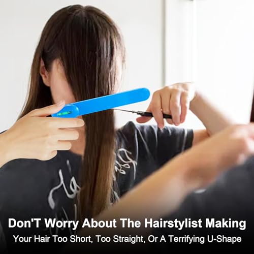 Professional Hair Styling Tools: DIY Layering and Trimming Kit with Clips, Guide for Bangs, Layers, Split Ends - Blue - Image 3