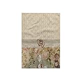 3D Rose TWL_240779_1 Beautiful Gold Heart - Pearl Look - Ribbon - Lace - Rose Flowers - Pink Towel, 15' x 22'