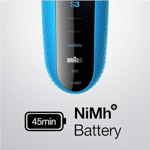 Foto von Braun Series 3 Rasierer Herren, 3-in-1-Elektrorasierer, Barttrimmer mit 5 Kammaufsätzen, Wet&Dry, Geschenk Mann, Made in Germany, 3010BT, blau