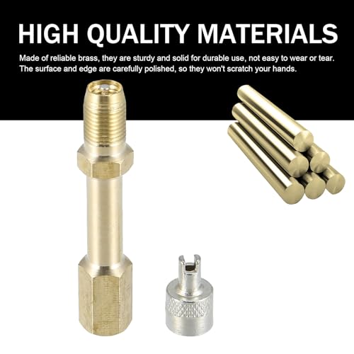 Ferianl 2PCS 50mm/1.97\" Car Tire Valve Extension Adaptor, Brass Auto Air Tire Valve Stem Extender, Inflation Straight Bore, Universal for Vehicles, Trucks, RVs, Bike, Motorcycle and More - Thumbnail 4