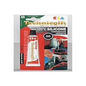 Technicqll Zwarte siliconen hogetemperatuur afdichtmiddel 20 ml, hittebestendig tot 300 °C