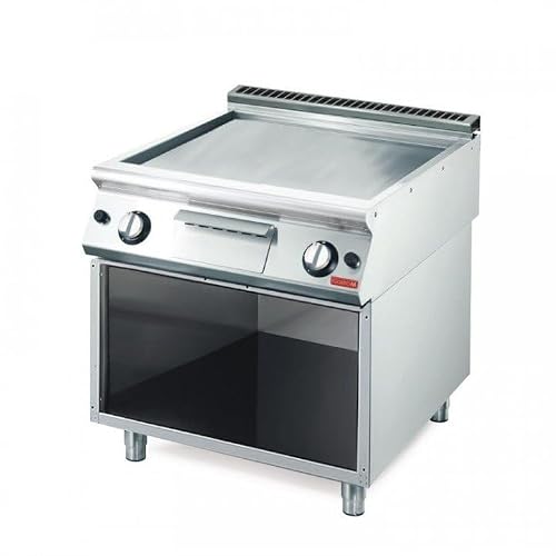 Plancha GAZ lisse 2 zones, sur placard ouvert, 12 000 W, GAZ