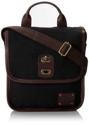 Will Leather Goods Men's Perry Small Crossbody, Black/Brown, One Size