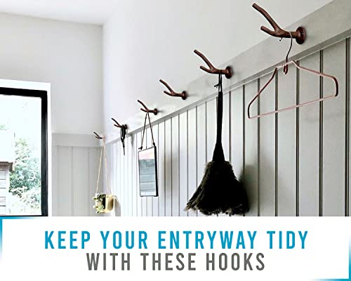 Comfify Cast Iron Branch Wall Mounted Hooks - Wall Rack - Wall Mounted Hooks For Keys, Coats, Jackets And More - Vintage, Rustic, Decorative - With Screws And Anchors - 12.7 Cm Long- Set Of 3 #TOP2