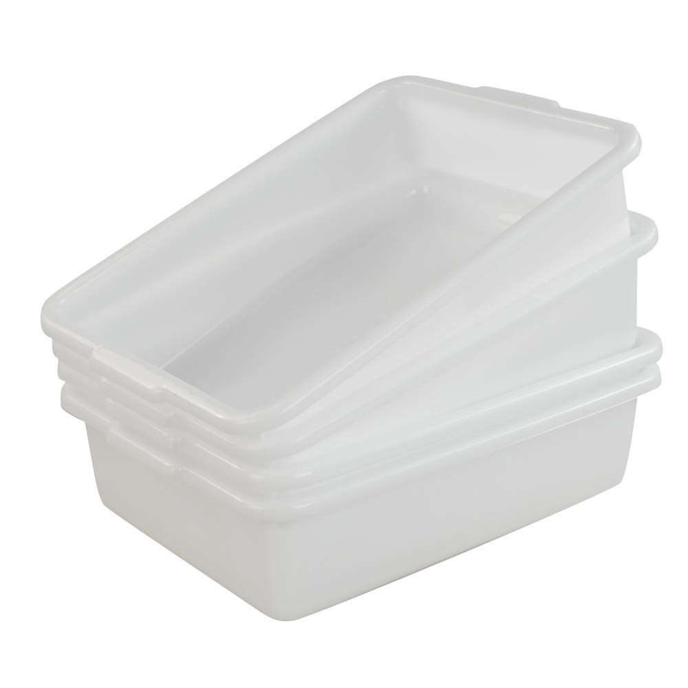 Black Friday - 70% OFF AnnkkyUS 4-Pack Bus Tubs Commercial, 8 L White Plastic Wash Basin Bus Box