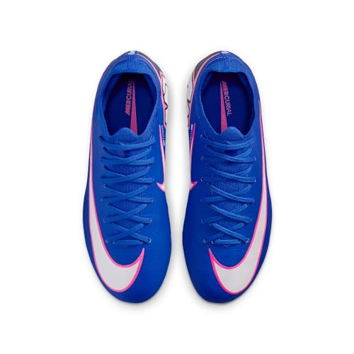 Nike Jr Zm Vapor 16 Pro FG, zapatillas de fútbol para césped natural en color azul y blanco 4
