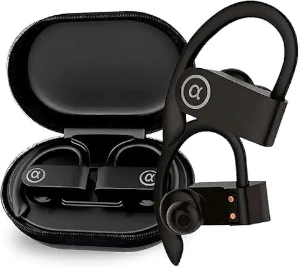 Fone de Ouvido Bluetooth Esportivo TWS Sem Fio com Gancho Auricular, Bluetooth 5.3, Microfone Integrado, Som Estéreo Hi-Fi, Resistente ao Suor IPX5, Estojo Carregador, Ideal para Corrida e Academia
