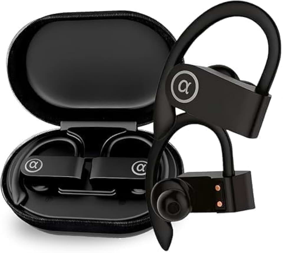 Fone de Ouvido Bluetooth Esportivo TWS Sem Fio com Gancho Auricular, Bluetooth 5.3, Microfone Integrado, Som Estéreo Hi-Fi, Resistente ao Suor IPX5, Estojo Carregador, Ideal para Corrida e Academia