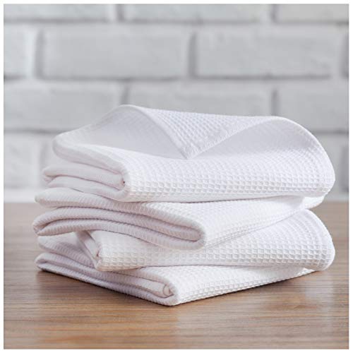 Py Home & Sports Dish Towel Set, 100% Cotton Waffle Weave Kitchen Towels 4 Pieces, Super Absorbent (17 X 25 Inches, Set Of 4) #TOP5